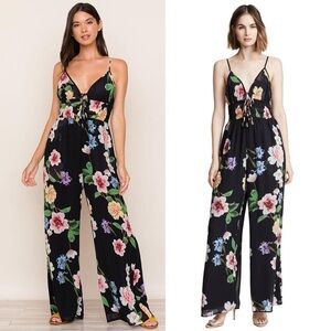 Yumi Kim Madison Aven Jumpsuit Enchanted Beauty Floral Wide Leg Size XS Bohemian